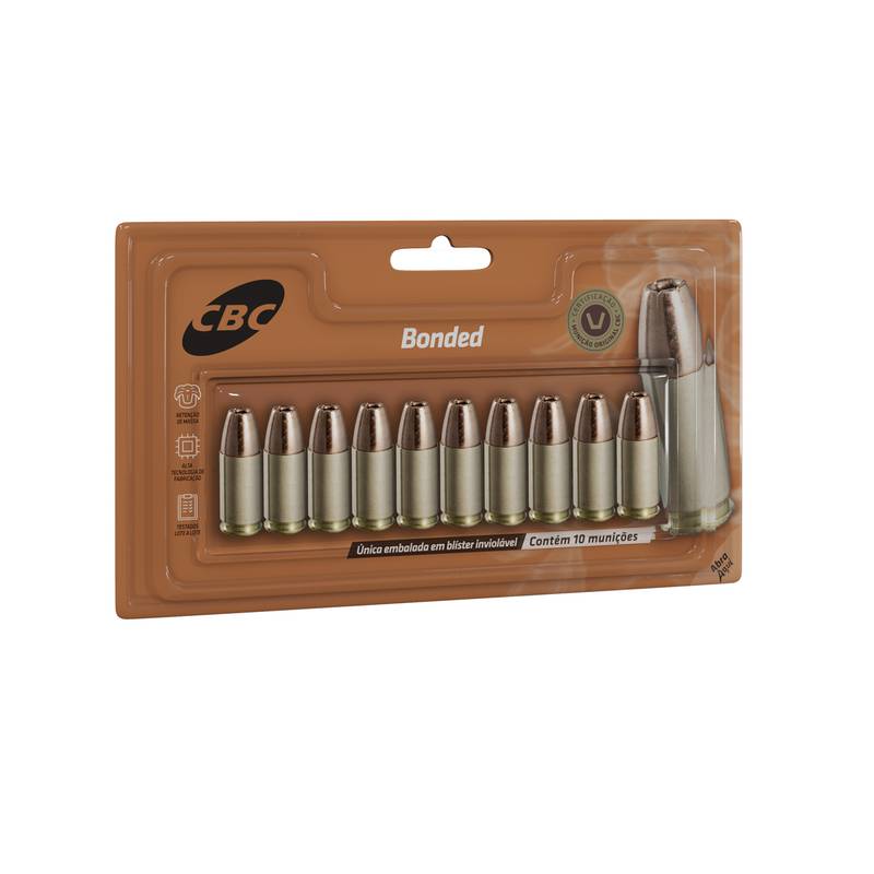Munição CBC .38 TPC EXPO 124gr Bonded (blister) CBC 