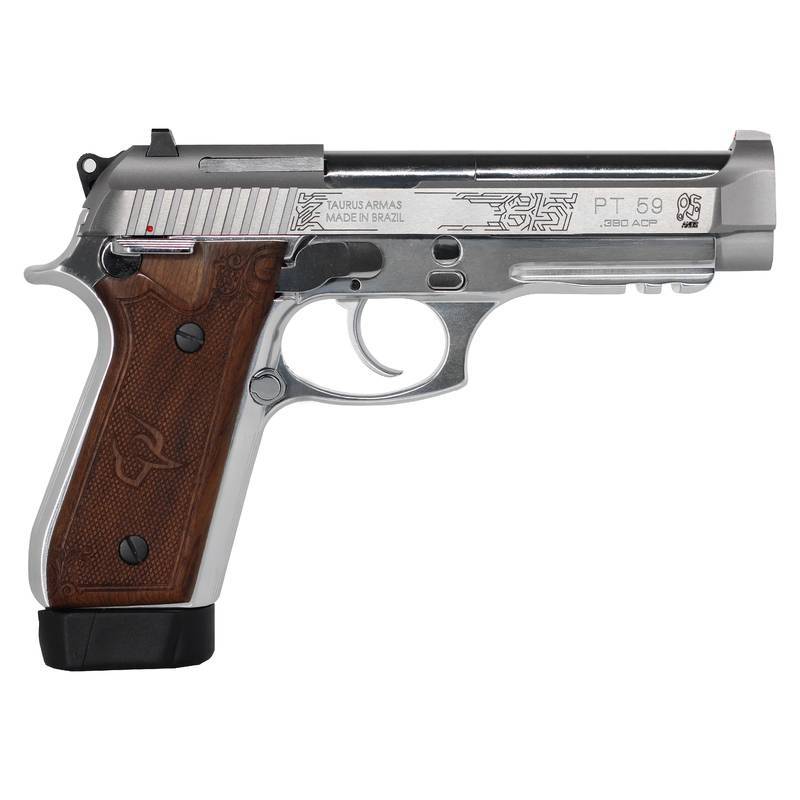 Pistola Taurus PT 59S .380 ACP — Inox Fosco · Cano 5,16" · Edição 85 Anos TAURUS 